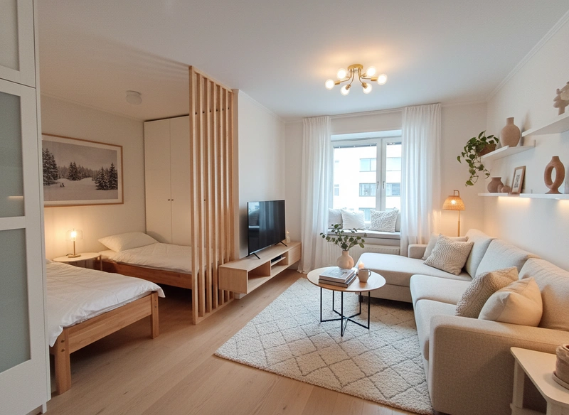 Дизайн интерьера в стиле Хюгге — Гостиная от нейросети RoomGPT