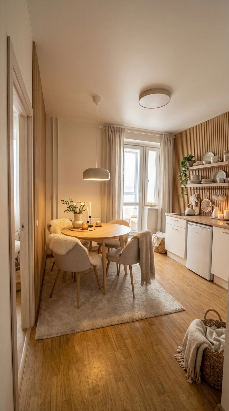 Дизайн интерьера в стиле Хюгге — Кухня от нейросети RoomGPT