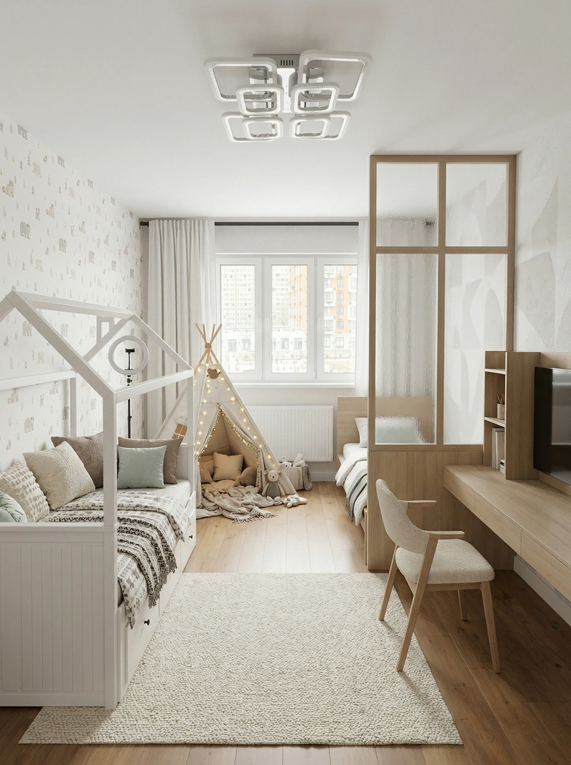 Дизайн детской в стиле Хюгге — фото интерьера от нейросети RoomGPT