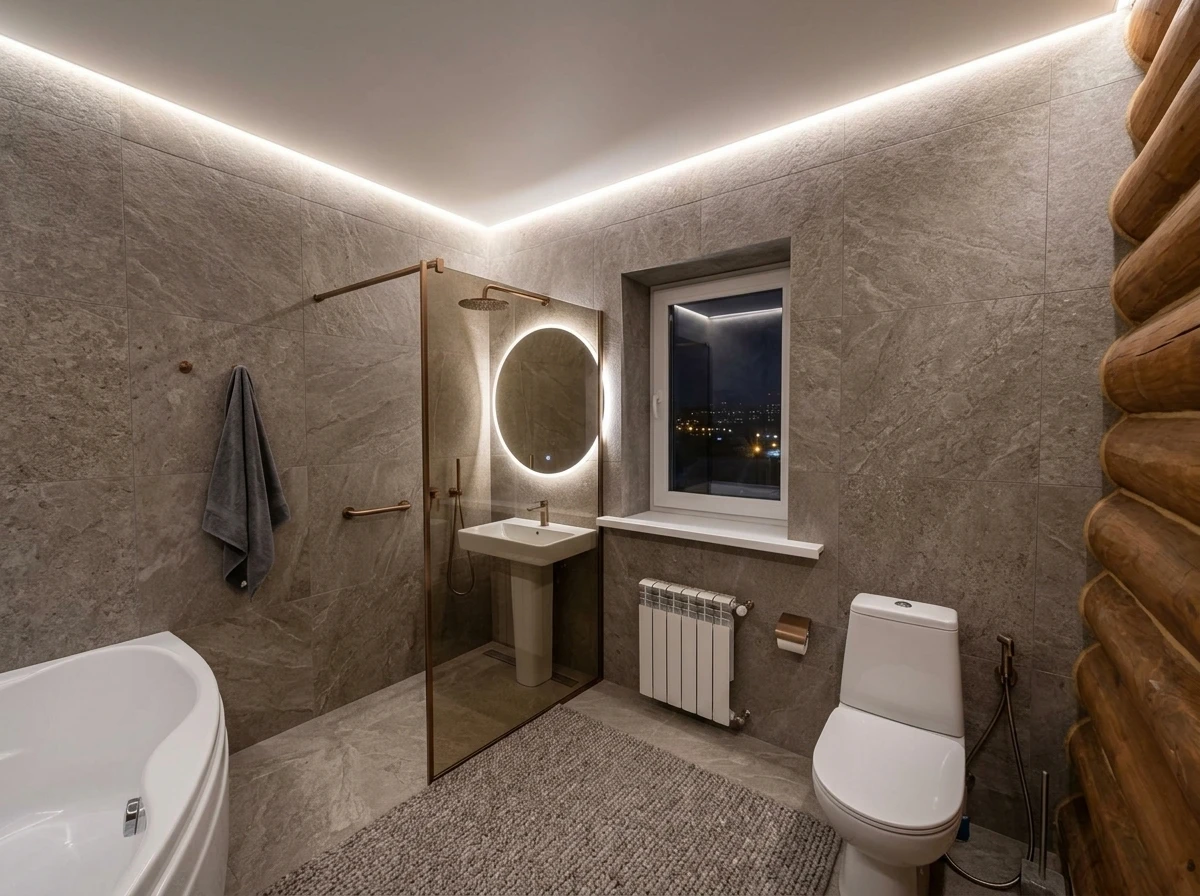 Дизайн ванной в стиле Минимализм — фото интерьера от нейросети RoomGPT