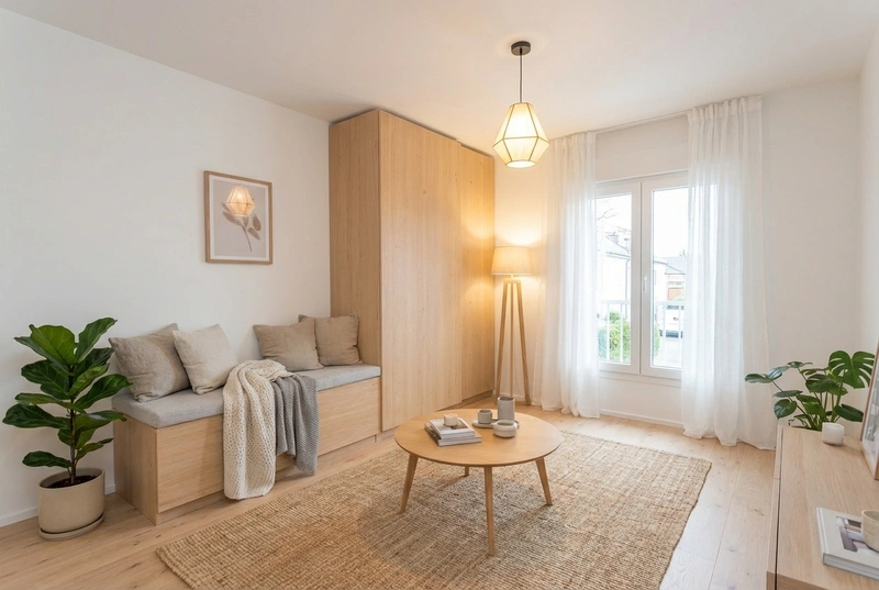 Дизайн интерьера в стиле Хюгге — Гостиная от нейросети RoomGPT