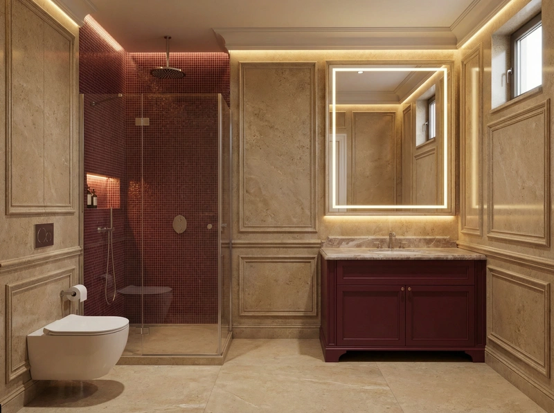 Дизайн интерьера в стиле Классика — Ванная от нейросети RoomGPT