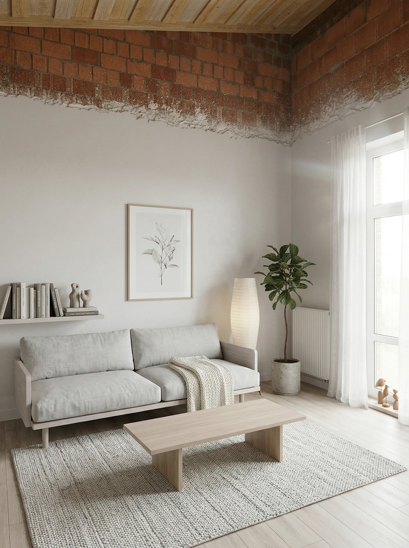 Дизайн гостиной в стиле Сканди — фото интерьера от нейросети RoomGPT