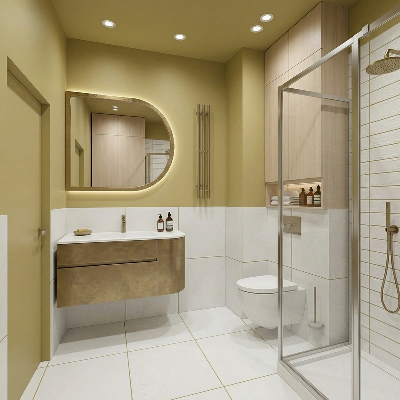 Дизайн ванной в стиле Минимализм — фото интерьера от нейросети RoomGPT