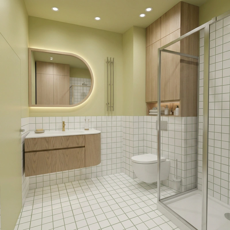 Дизайн ванной в стиле Без стиля — фото интерьера от нейросети RoomGPT