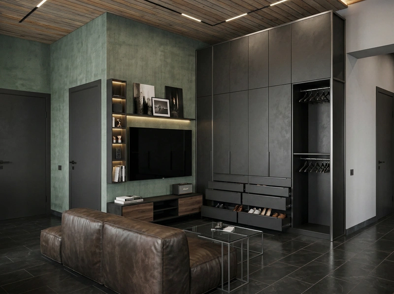 Дизайн гостиной в стиле Лофт — фото интерьера от нейросети RoomGPT