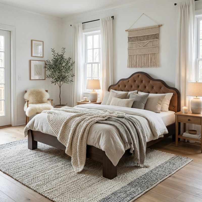 Дизайн интерьера в стиле Хюгге — Спальня от нейросети RoomGPT