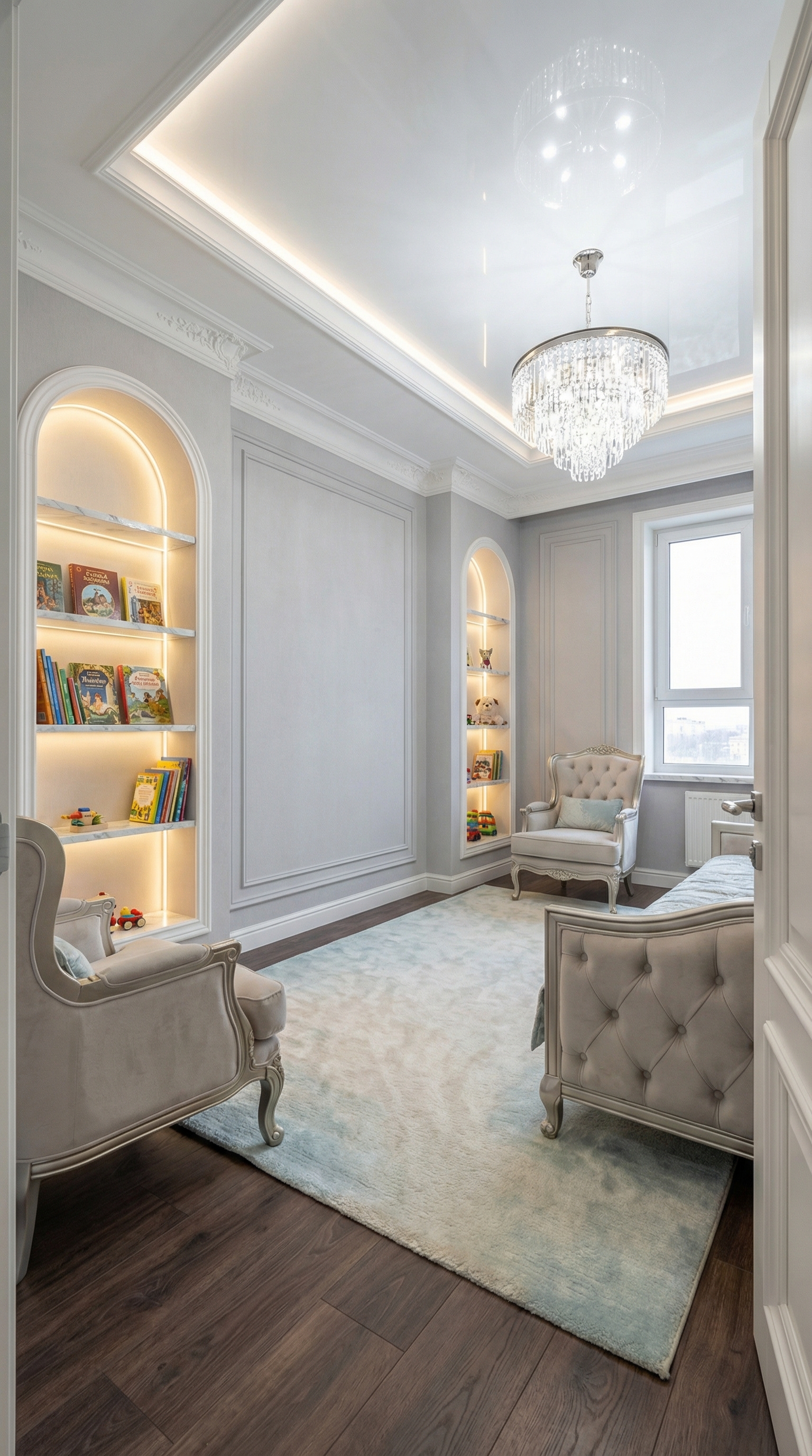 Дизайн детской в стиле Классика — фото интерьера от нейросети RoomGPT