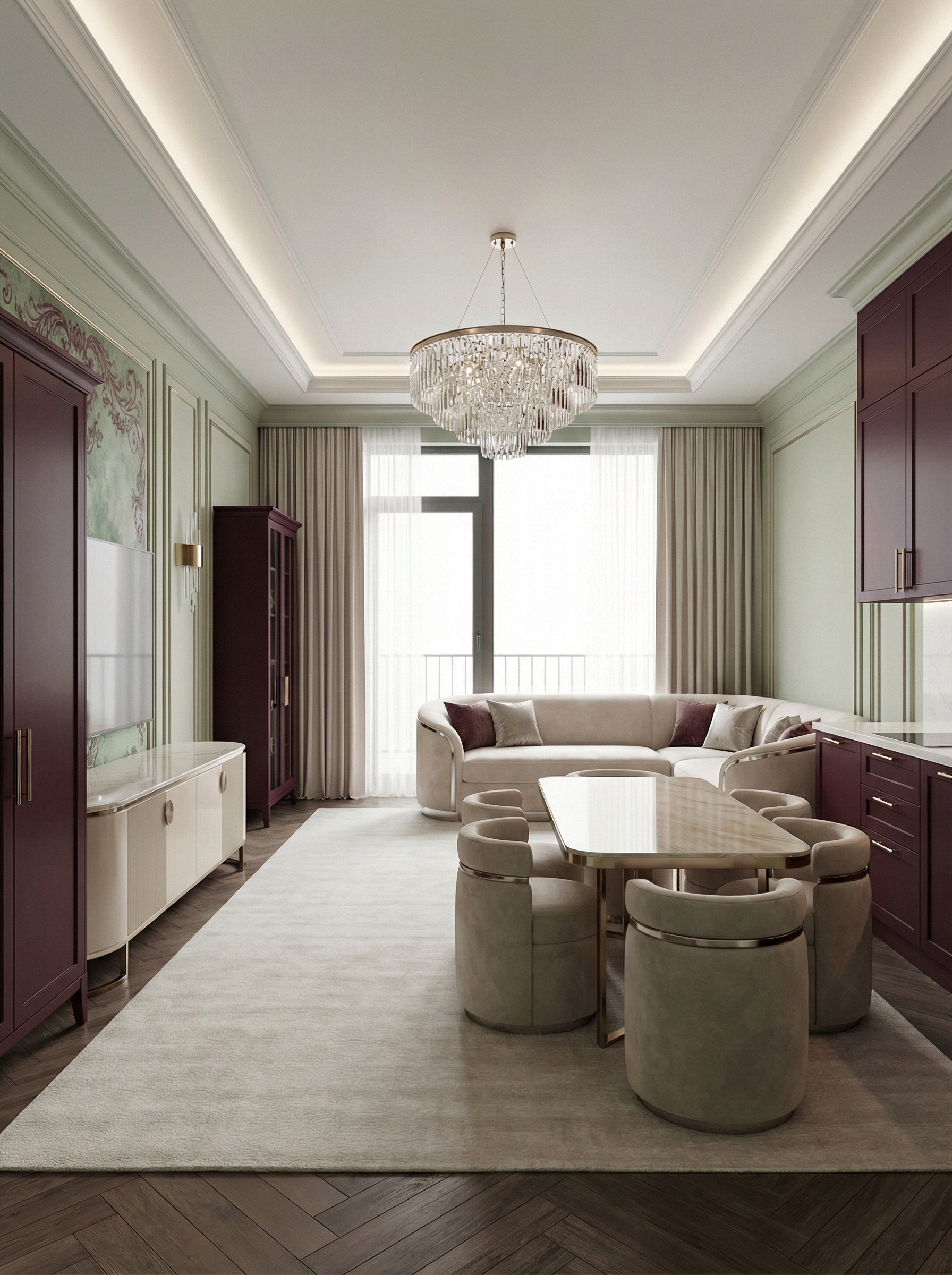 Дизайн гостиной в стиле Неоклассика — фото интерьера от нейросети RoomGPT