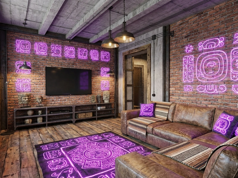 Дизайн интерьера в стиле Лофт — Гостиная от нейросети RoomGPT