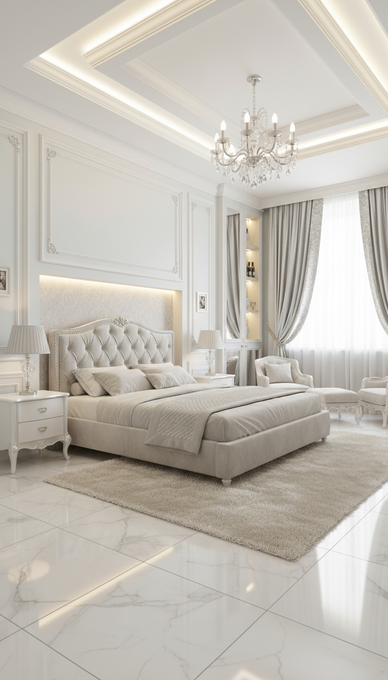 Дизайн спальни в стиле Классика — фото интерьера от нейросети RoomGPT