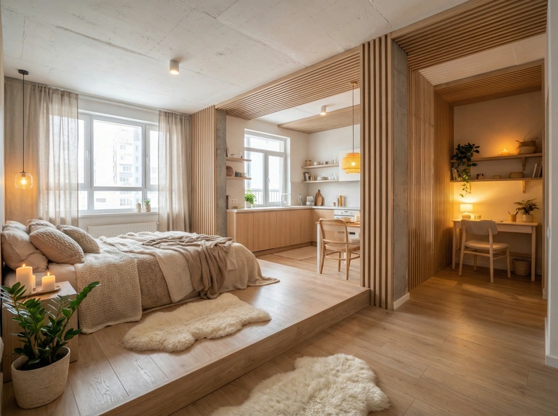 Дизайн интерьера в стиле Хюгге — Кухня от нейросети RoomGPT