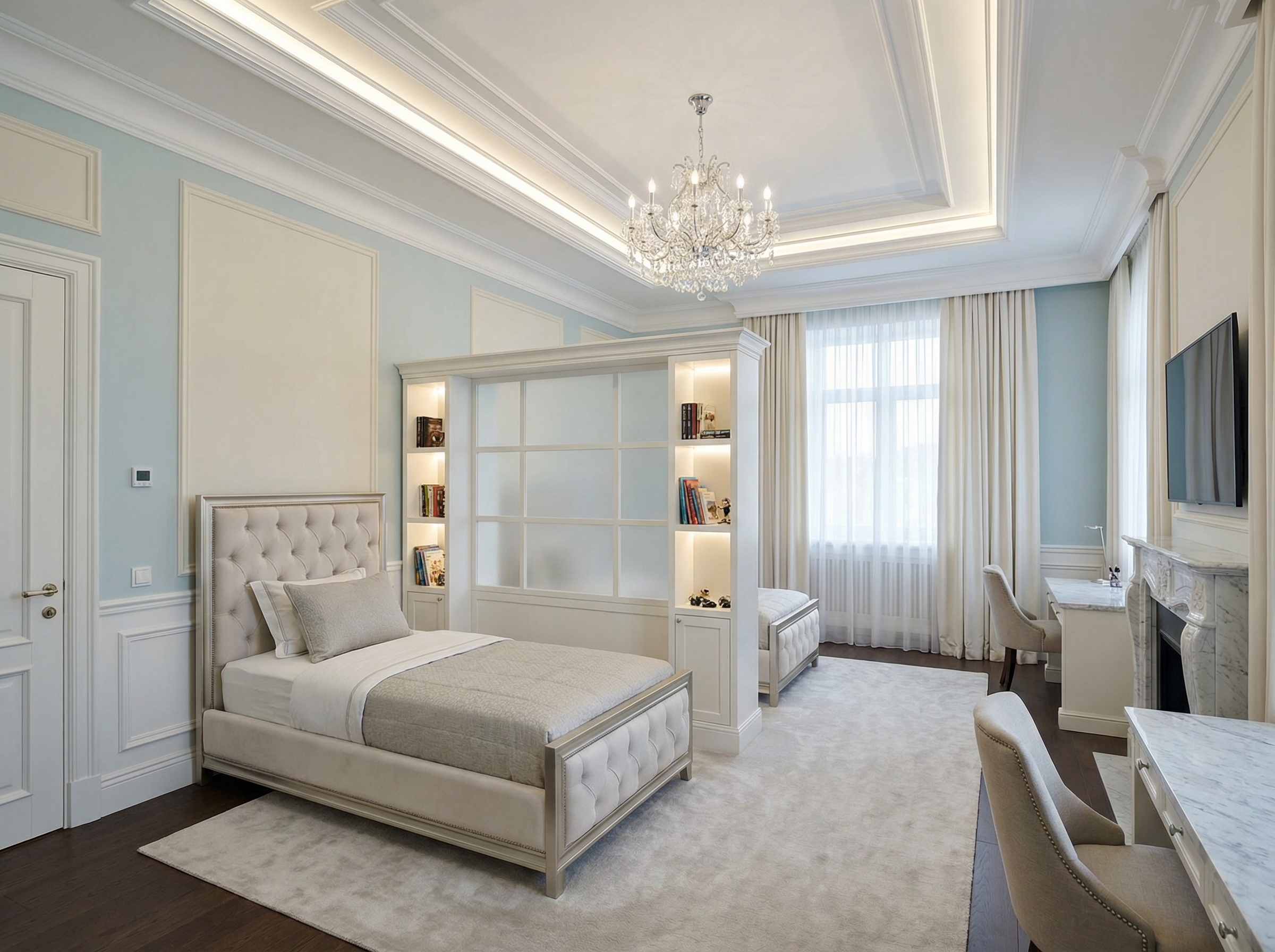 Дизайн детской в стиле Классика — фото интерьера от нейросети RoomGPT