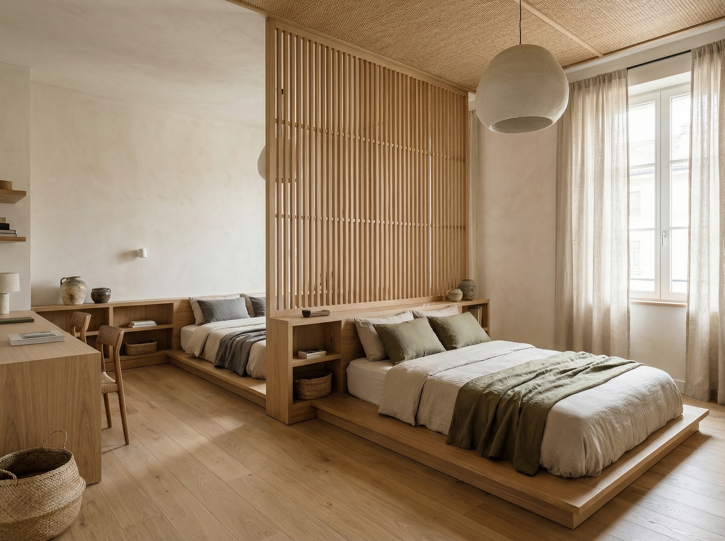 Дизайн детской в стиле Japandi — фото интерьера от нейросети RoomGPT