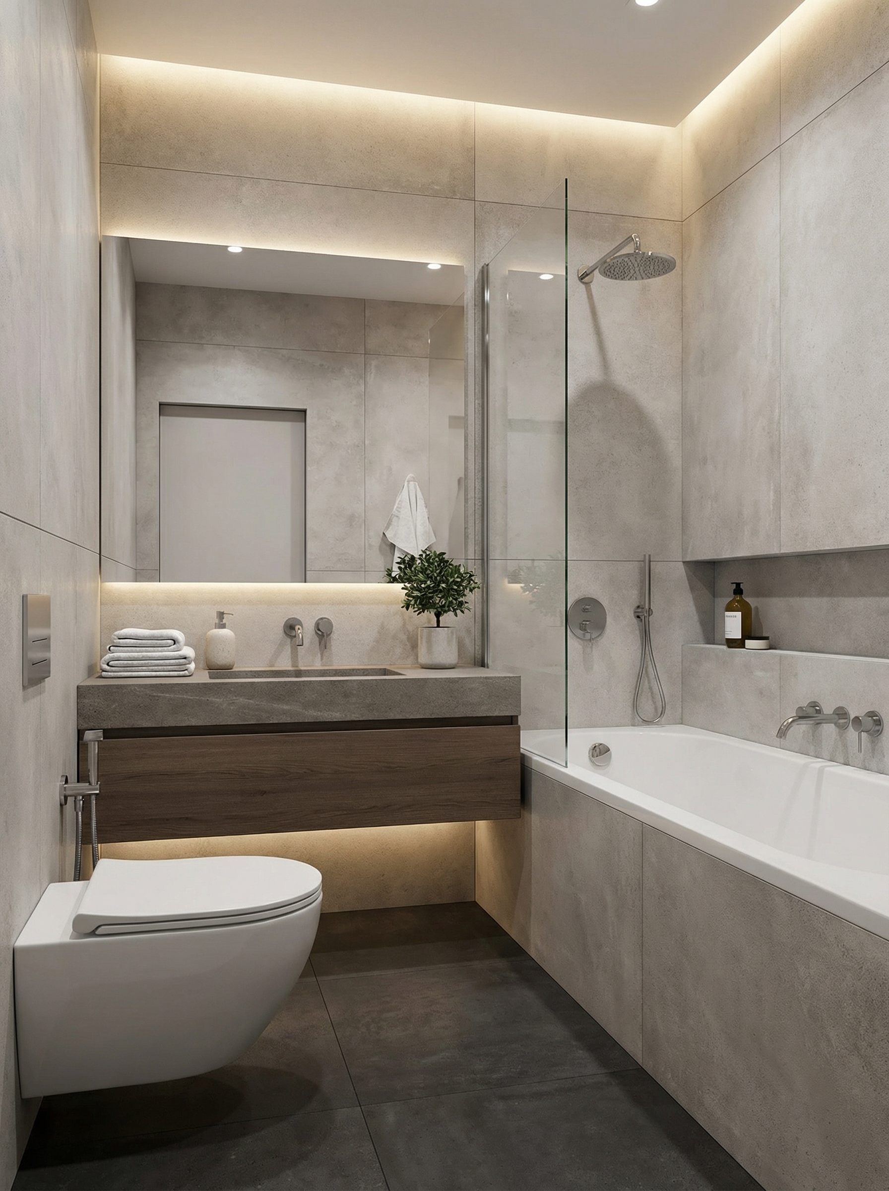 Дизайн ванной в стиле Минимализм — фото интерьера от нейросети RoomGPT