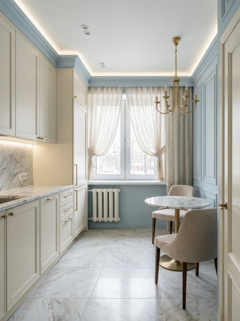 Дизайн интерьера в стиле Классика — Кухня от нейросети RoomGPT