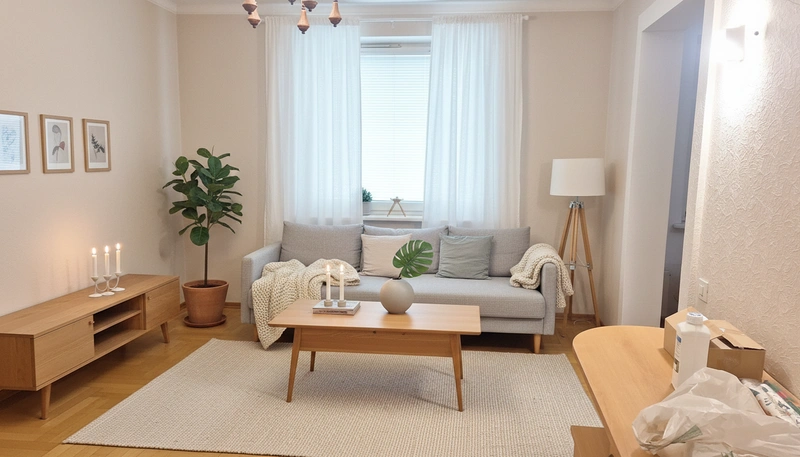 Дизайн интерьера в стиле Хюгге — Гостиная от нейросети RoomGPT