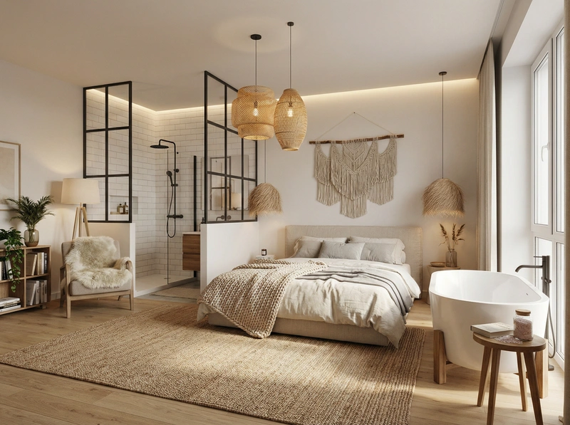 Дизайн интерьера в стиле Хюгге — Спальня от нейросети RoomGPT