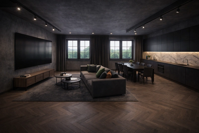 Дизайн интерьера в стиле Лофт — Гостиная от нейросети RoomGPT