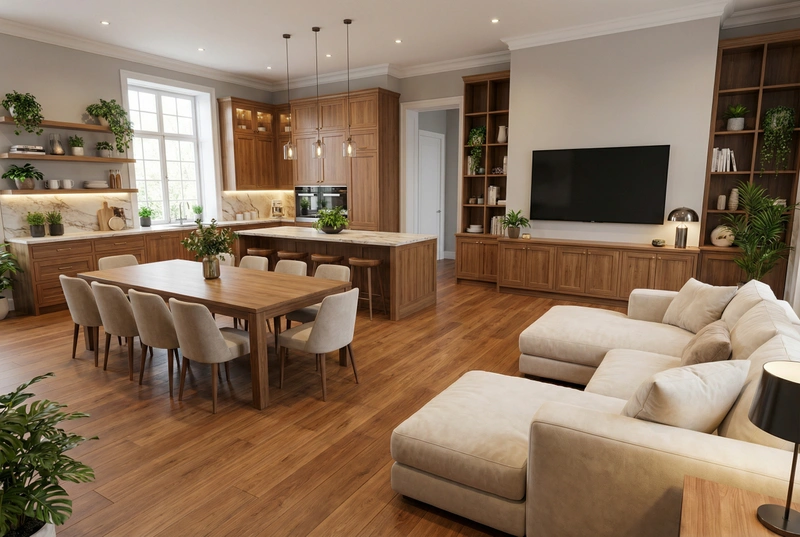 Дизайн интерьера в стиле Классика — Кухня от нейросети RoomGPT