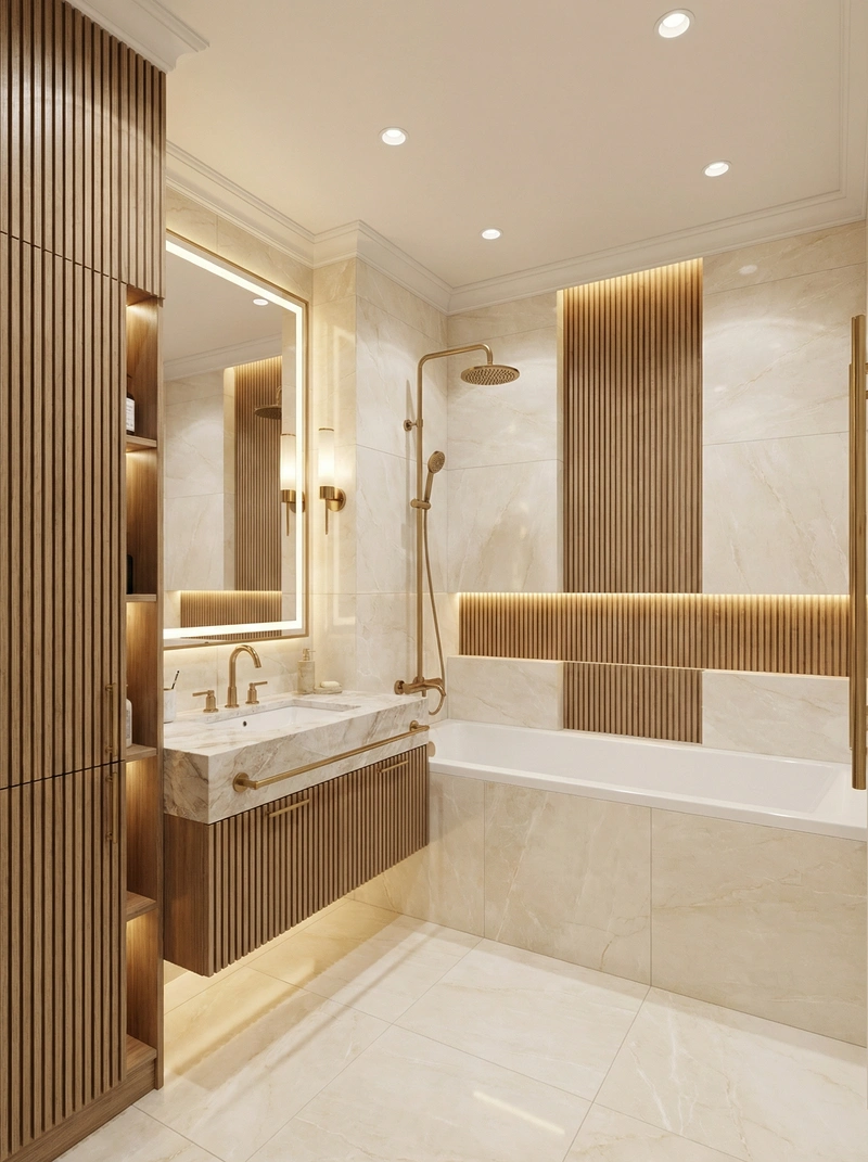 Дизайн интерьера в стиле Неоклассика — Ванная от нейросети RoomGPT