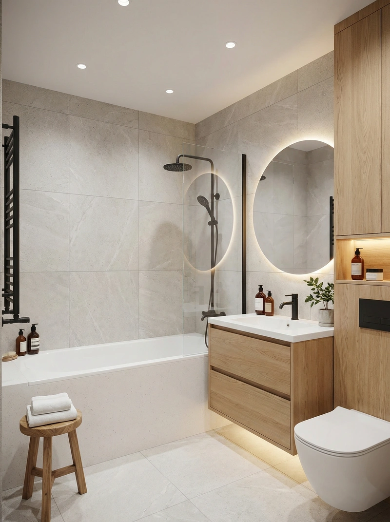 Дизайн интерьера в стиле Сканди — Ванная от нейросети RoomGPT