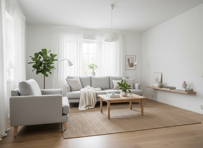 Дизайн интерьера в стиле Хюгге — Гостиная от нейросети RoomGPT