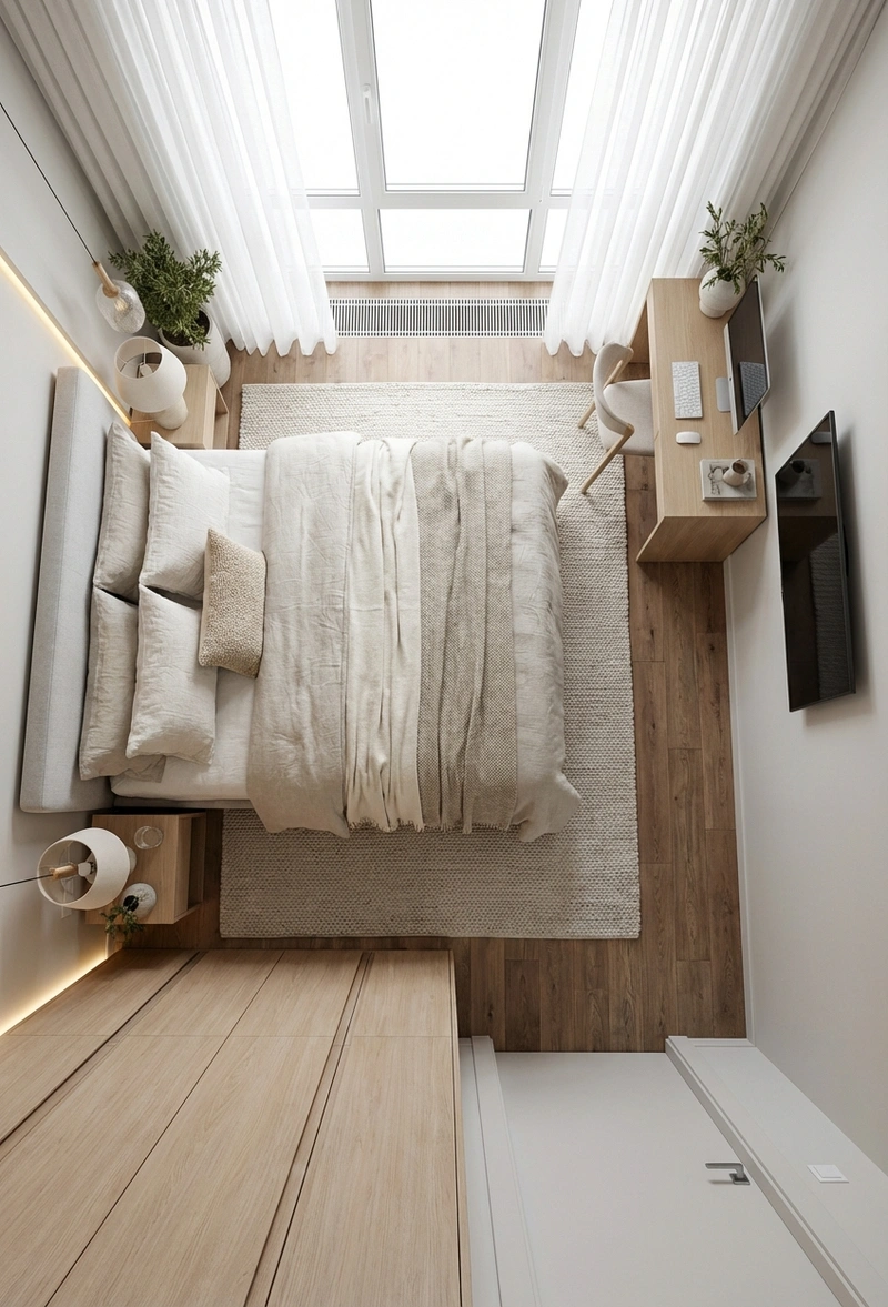 Дизайн интерьера в стиле Сканди — Спальня от нейросети RoomGPT