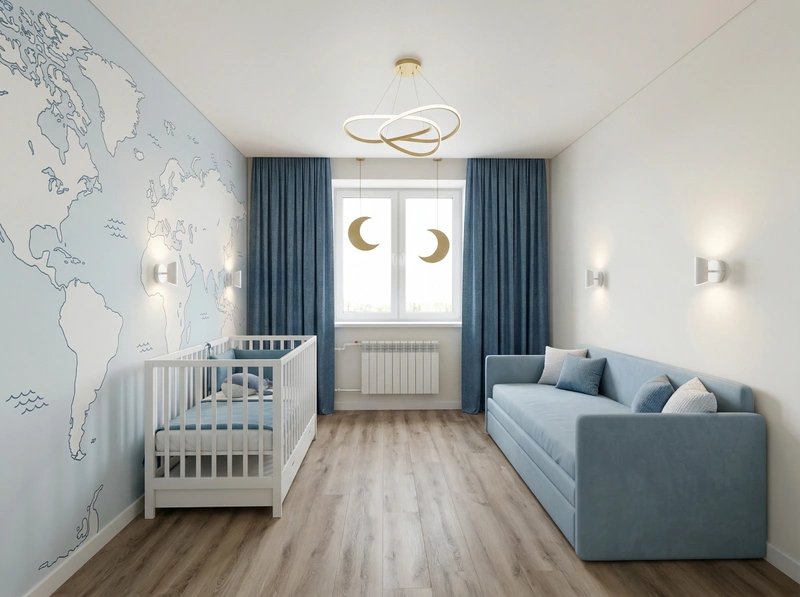 Дизайн детской в стиле Минимализм — фото интерьера от нейросети RoomGPT