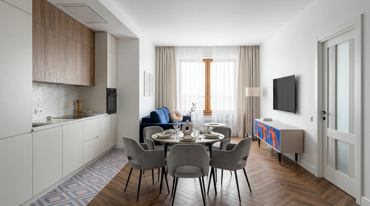 Дизайн интерьера в стиле Минимализм — Гостиная от нейросети RoomGPT