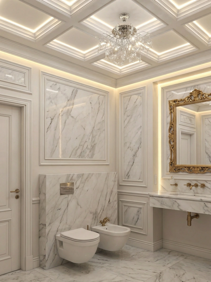 Дизайн интерьера в стиле Классика — Ванная от нейросети RoomGPT