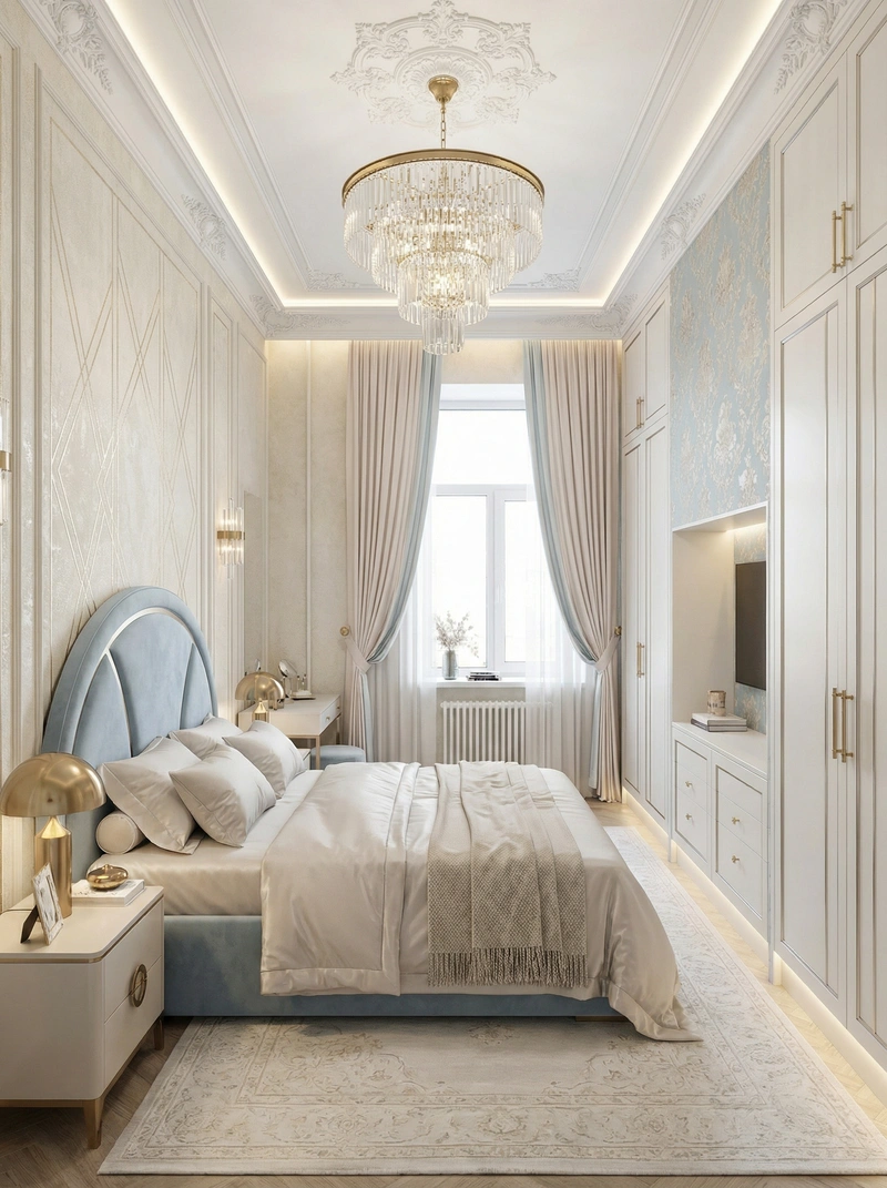 Дизайн интерьера в стиле Неоклассика — Спальня от нейросети RoomGPT