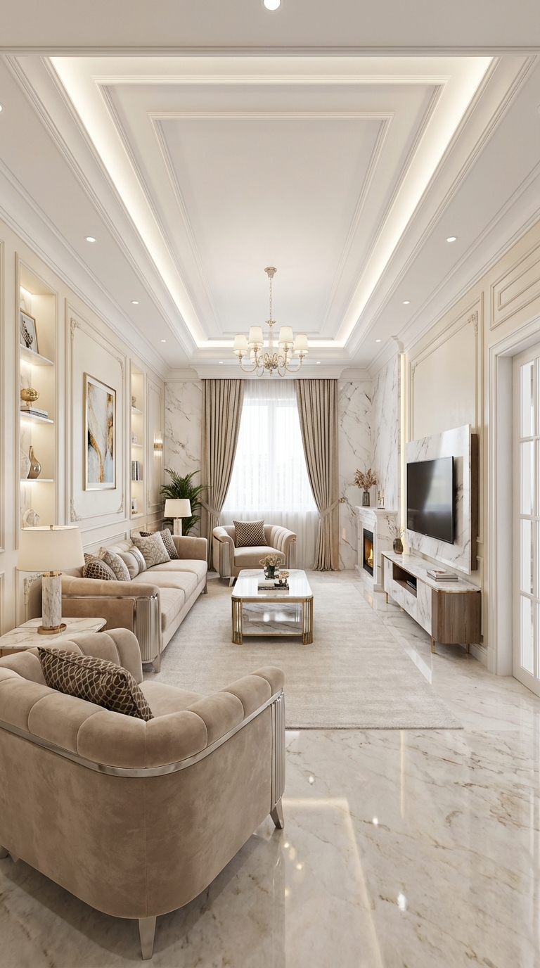 Дизайн гостиной в стиле Классика — фото интерьера от нейросети RoomGPT