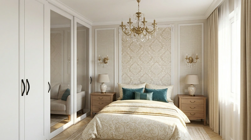 Дизайн интерьера в стиле Классика — Спальня от нейросети RoomGPT