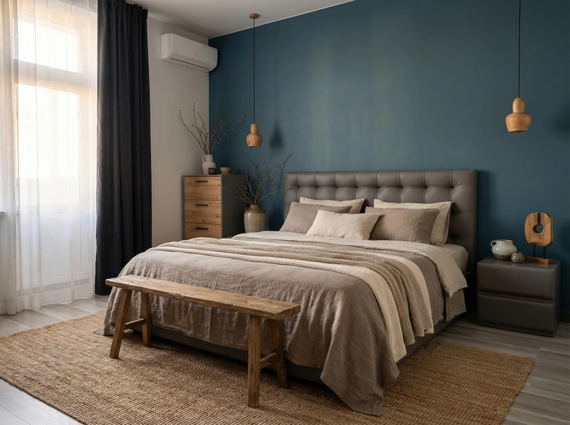 Дизайн спальни в стиле Japandi — фото интерьера от нейросети RoomGPT