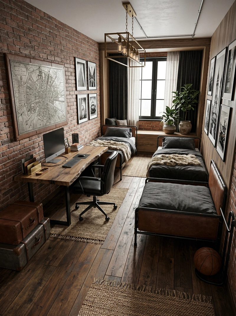 Дизайн спальни в стиле Лофт — фото интерьера от нейросети RoomGPT