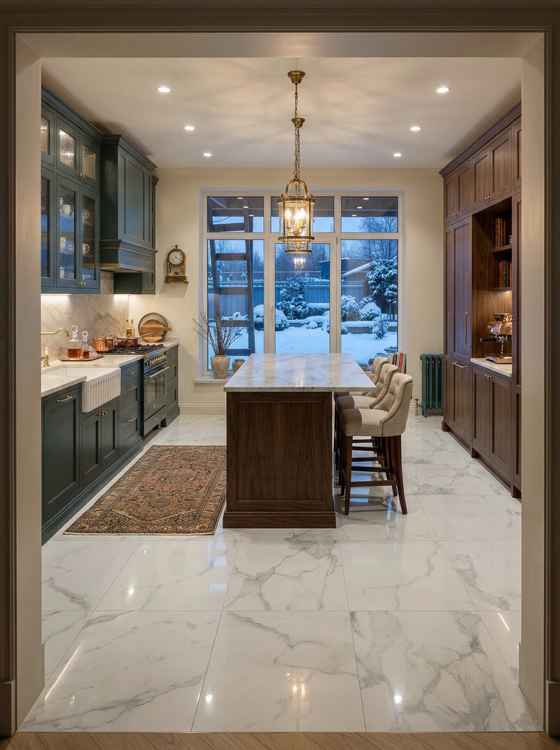 Дизайн кухни в стиле Классика — фото интерьера от нейросети RoomGPT