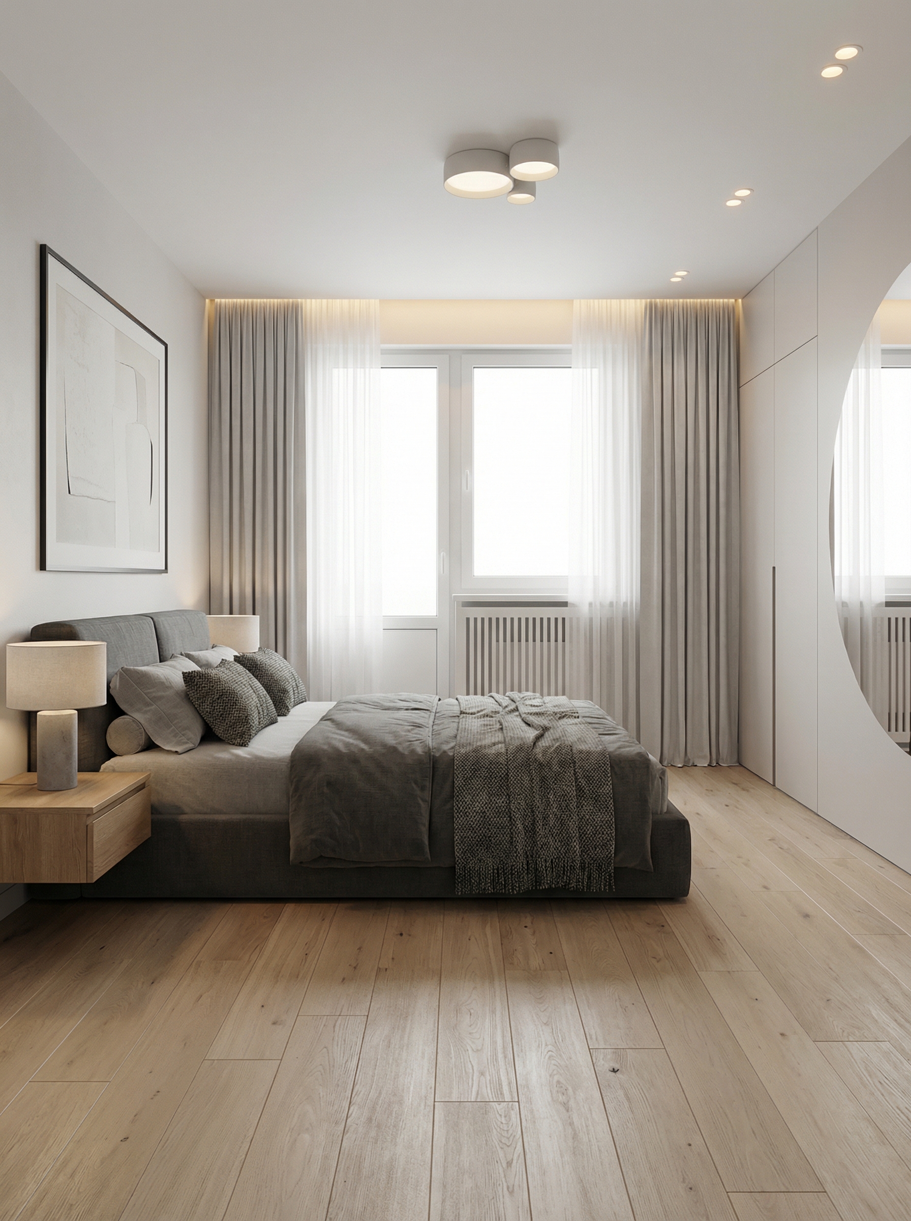 Дизайн спальни в стиле Минимализм — фото интерьера от нейросети RoomGPT