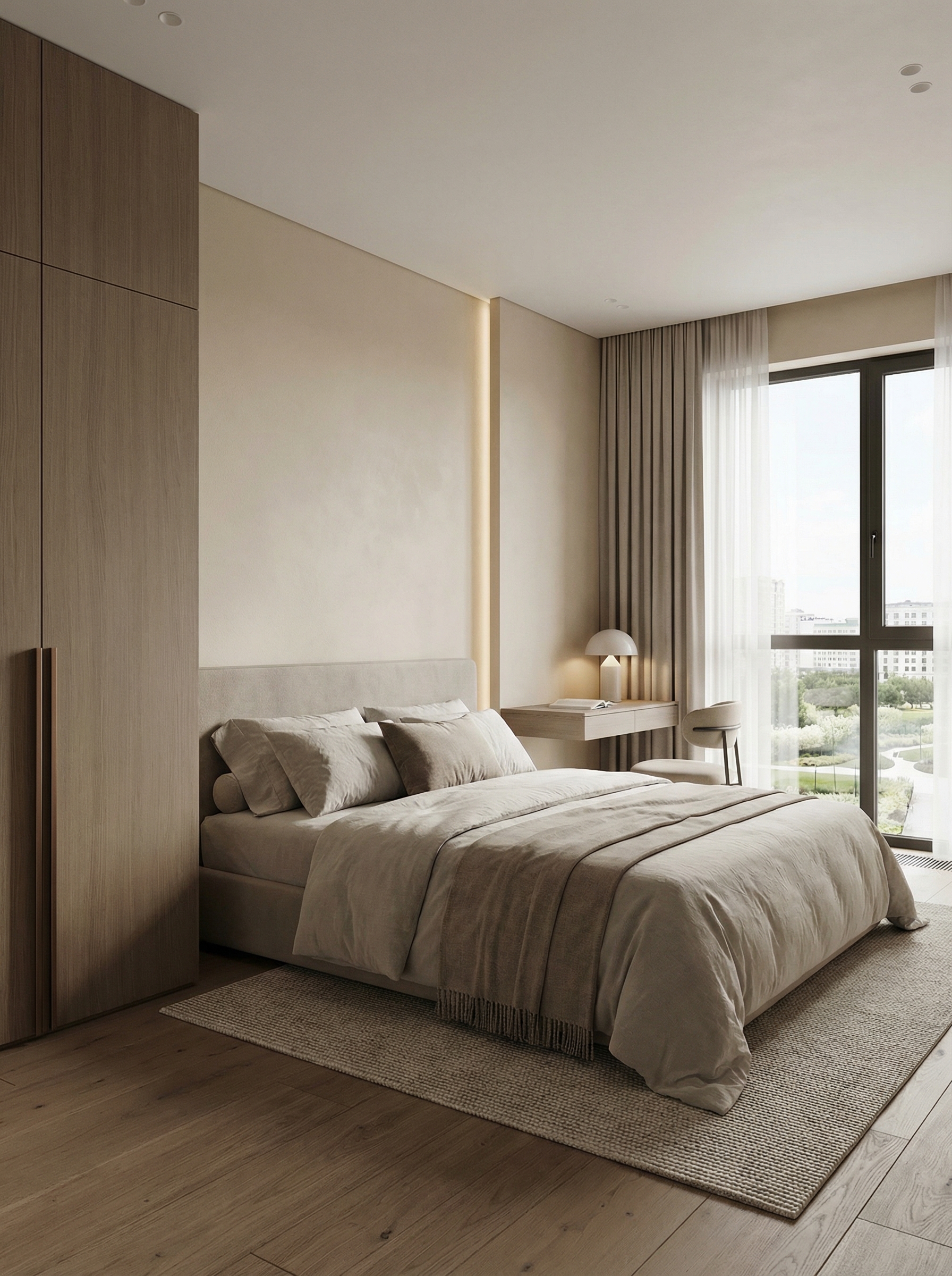 Дизайн спальни в стиле Минимализм — фото интерьера от нейросети RoomGPT