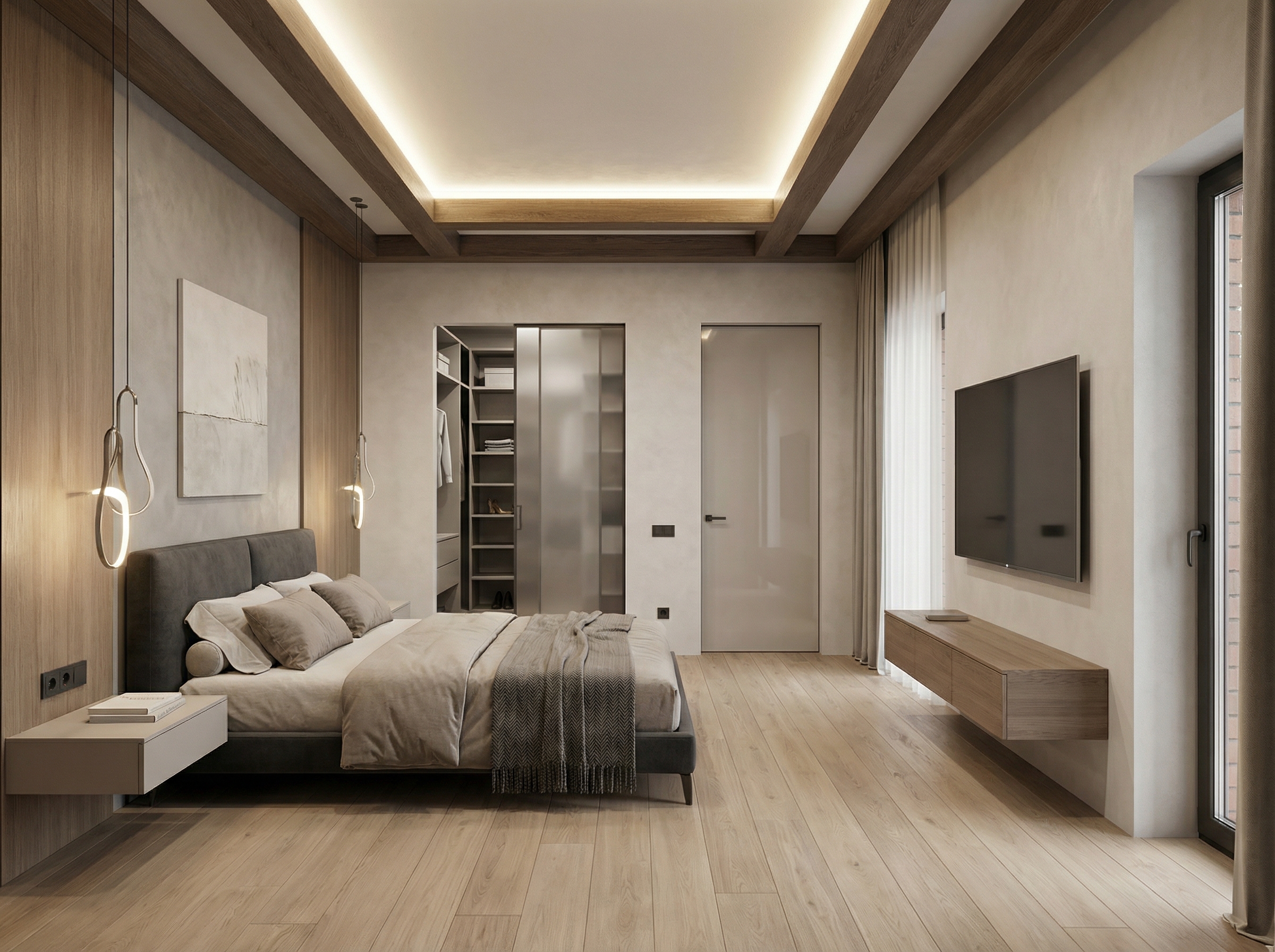 Дизайн спальни в стиле Минимализм — фото интерьера от нейросети RoomGPT