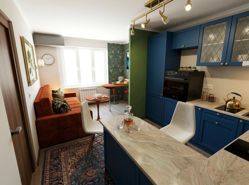 Дизайн кухни в стиле Британский — фото интерьера от нейросети RoomGPT