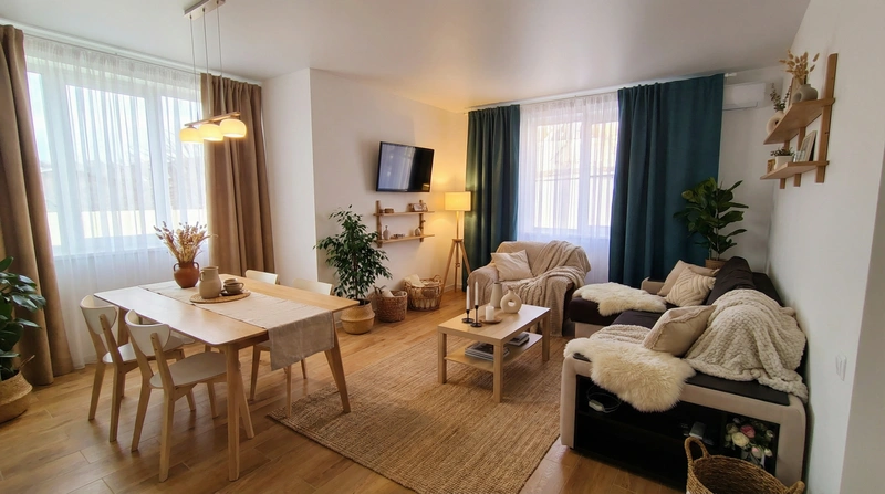 Дизайн интерьера в стиле Хюгге — Гостиная от нейросети RoomGPT