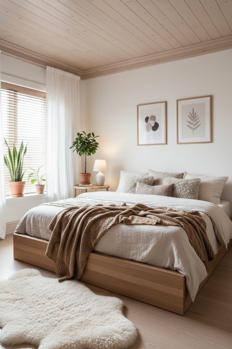 Дизайн интерьера в стиле Хюгге — Спальня от нейросети RoomGPT