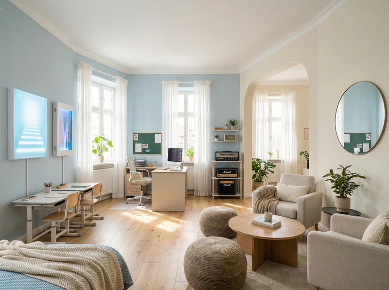 Дизайн интерьера в стиле Хюгге — Гостиная от нейросети RoomGPT