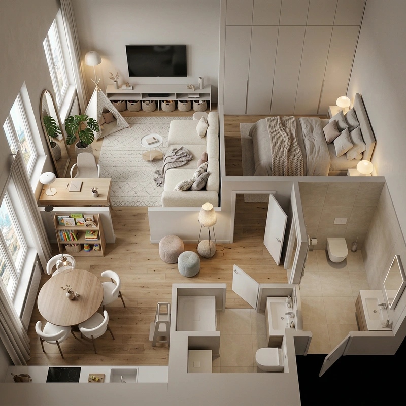 Дизайн гостиной в стиле Минимализм — фото интерьера от нейросети RoomGPT