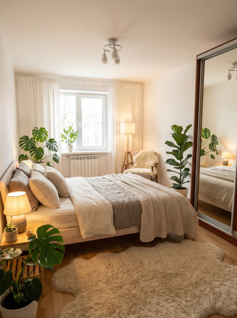 Дизайн интерьера в стиле Хюгге — Спальня от нейросети RoomGPT