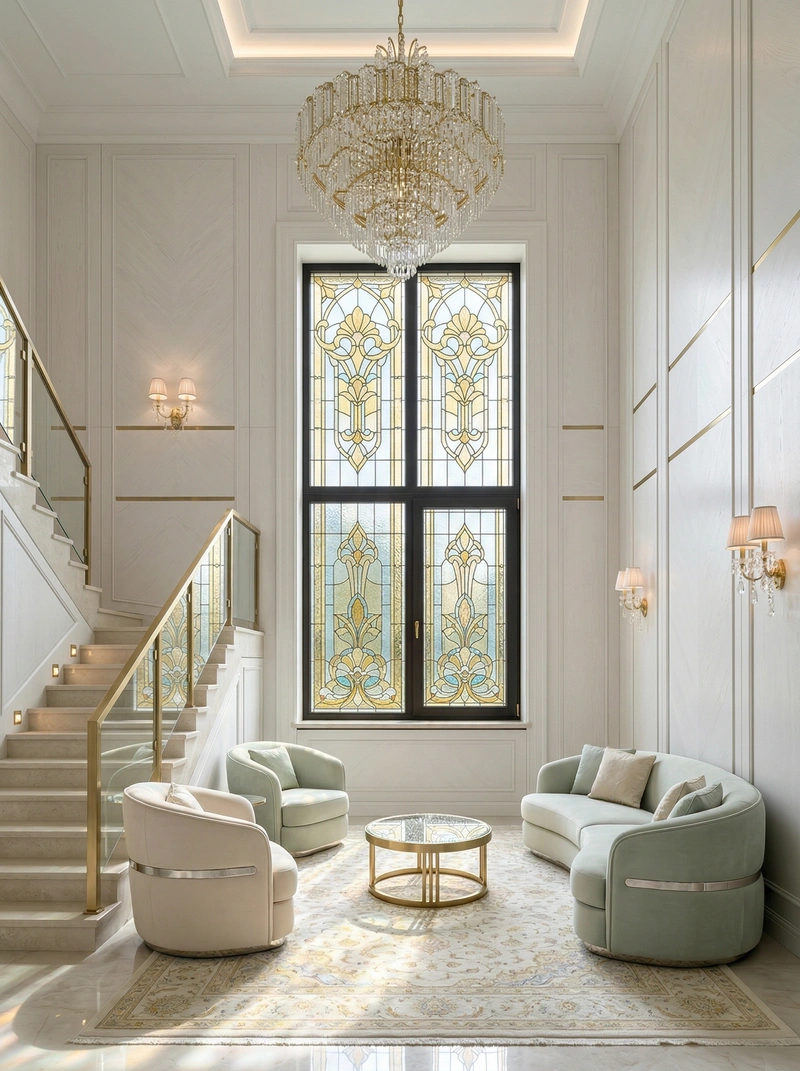 Дизайн гостиной в стиле Неоклассика — фото интерьера от нейросети RoomGPT