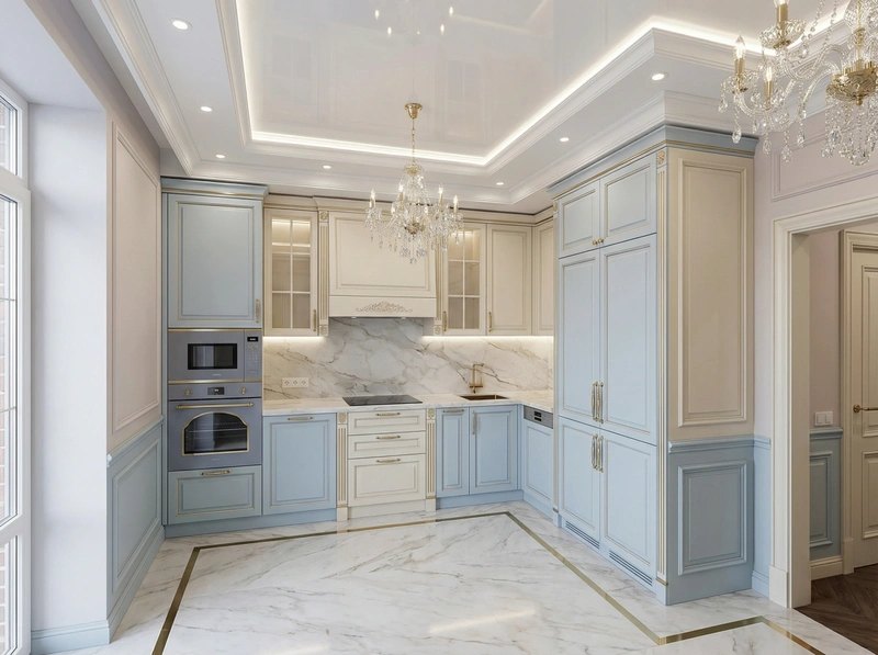 Дизайн интерьера в стиле Неоклассика — Кухня от нейросети RoomGPT