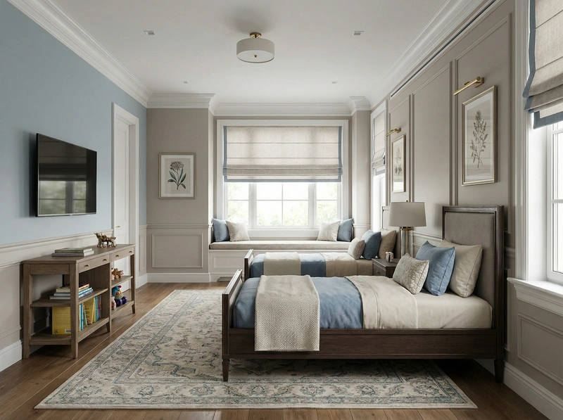 Дизайн интерьера в стиле Классика — Детская от нейросети RoomGPT