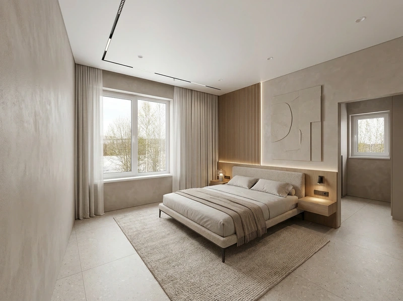 Дизайн интерьера в стиле Минимализм — Спальня от нейросети RoomGPT